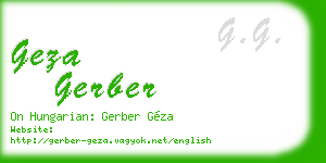 geza gerber business card